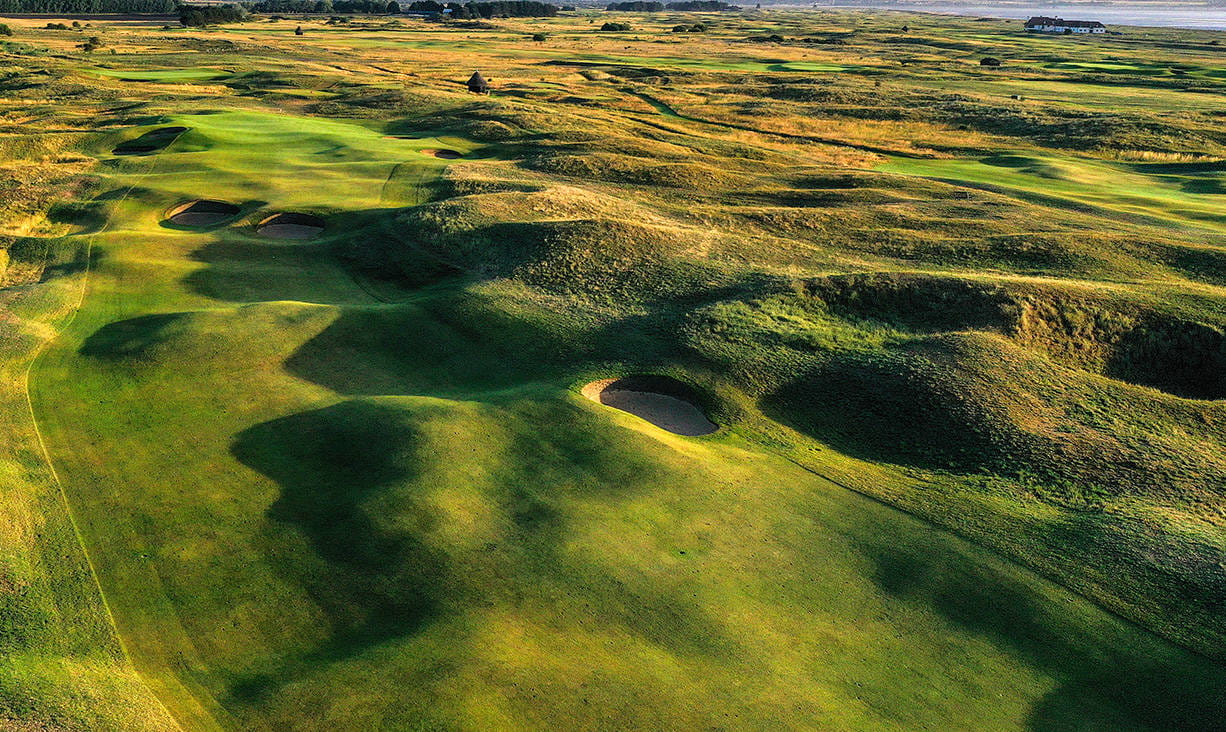 The undulating fairway on the ninth hole